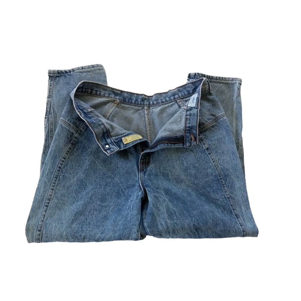 VTG 90s Chic Jeans Women's 20 Blue Denim Zip Up Acid Wash Baggy Style USA Made